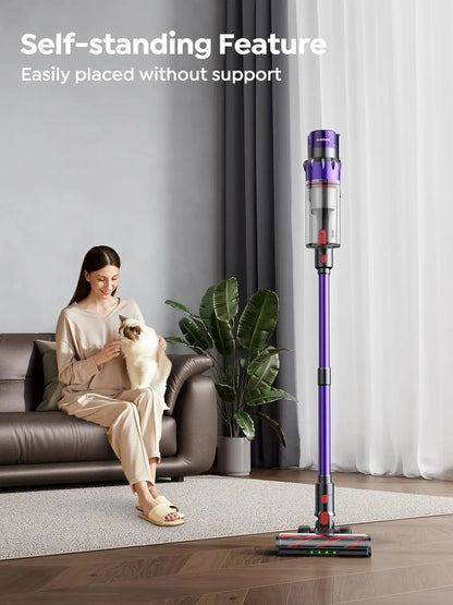 Cordless vacuum cleaner with touch screen