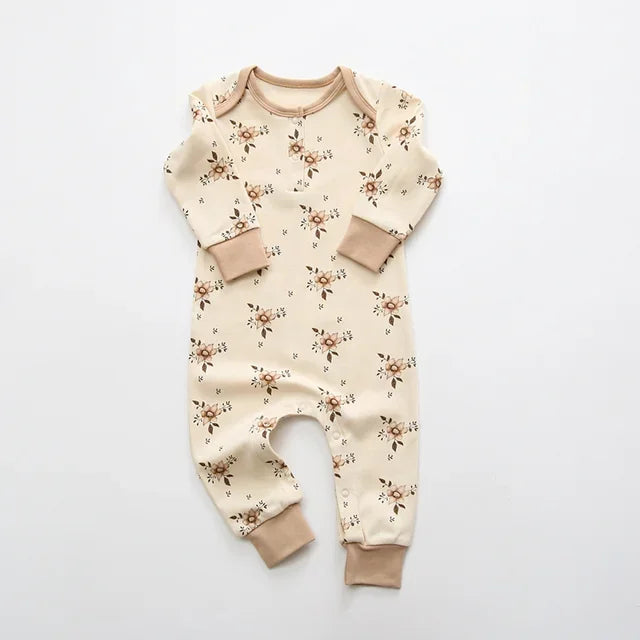 Long Sleeves Soft Cotton Newborn Jumpsuit
