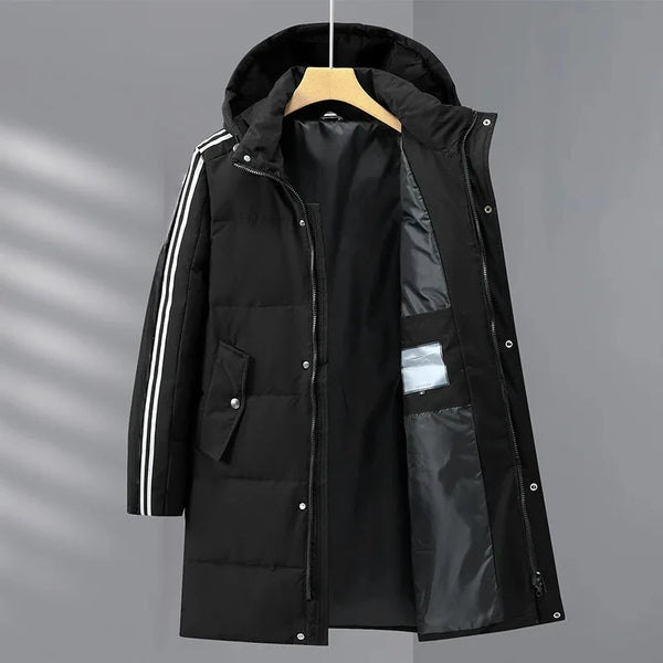 Men's Hooded Long Duck Down Coat