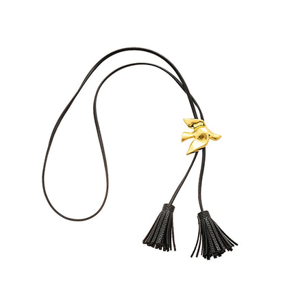 PU Leather Chain Metal Peace Dove Necklace