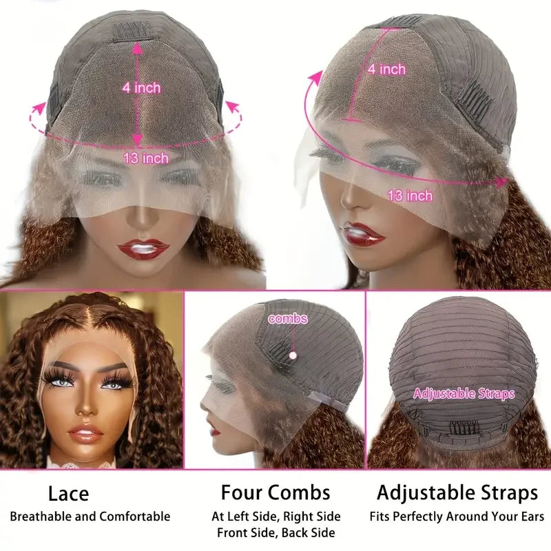 13x4 lace frontal deep wave human hair wig