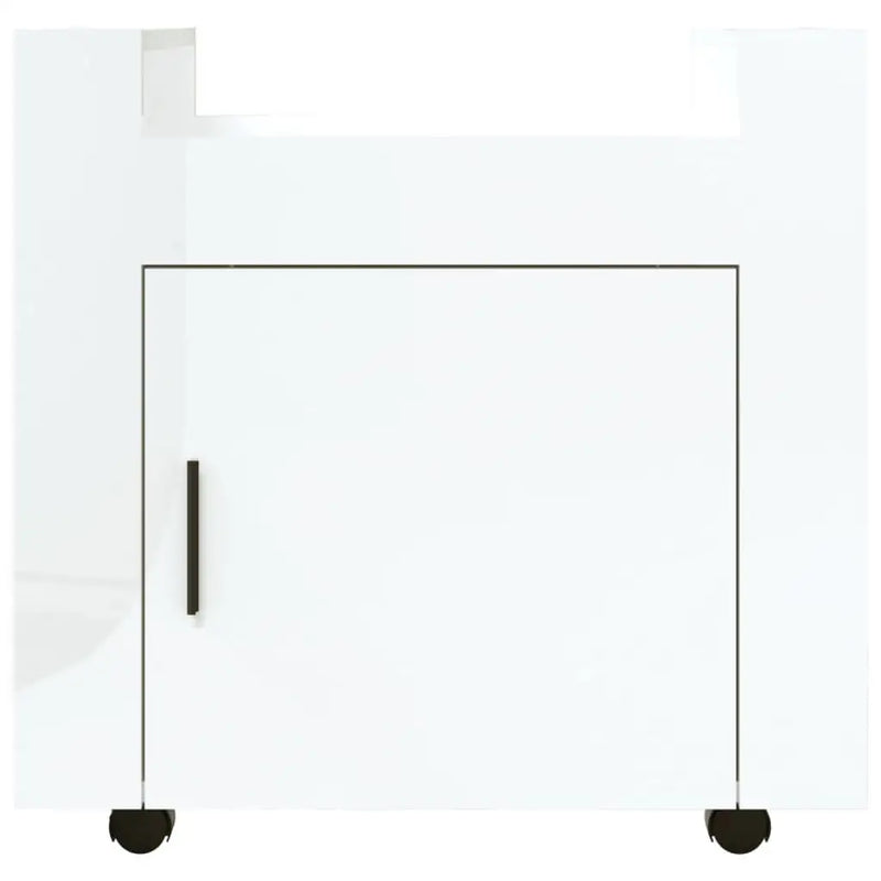 High gloss white desk trolley