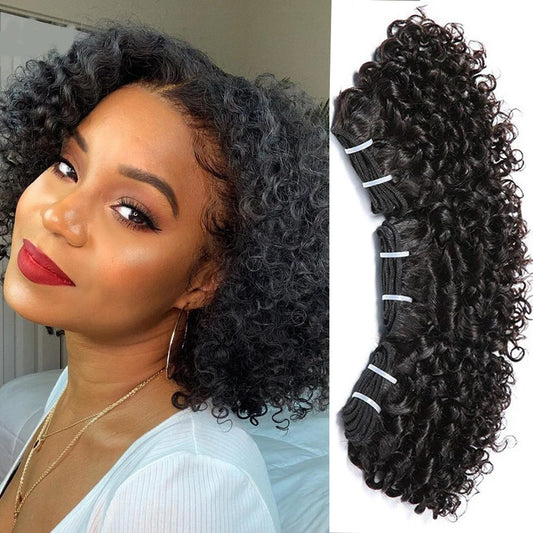 Short curly remy human hair extensions