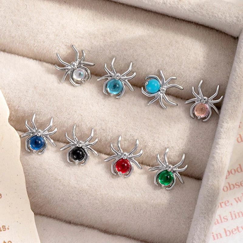 Goth Punk Style Multicolored Zircon Earrings