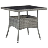 Poly Rattan Outdoor Dining Table with Glass Top