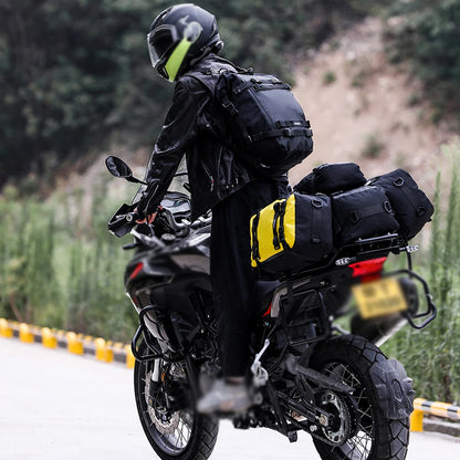 Multi-function motorbike saddle rack luggage bag