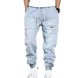 Loose Denim Drawstring Waist Harem Pants