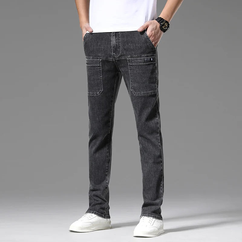 High Elasticity Slim Mid-waist Jeans