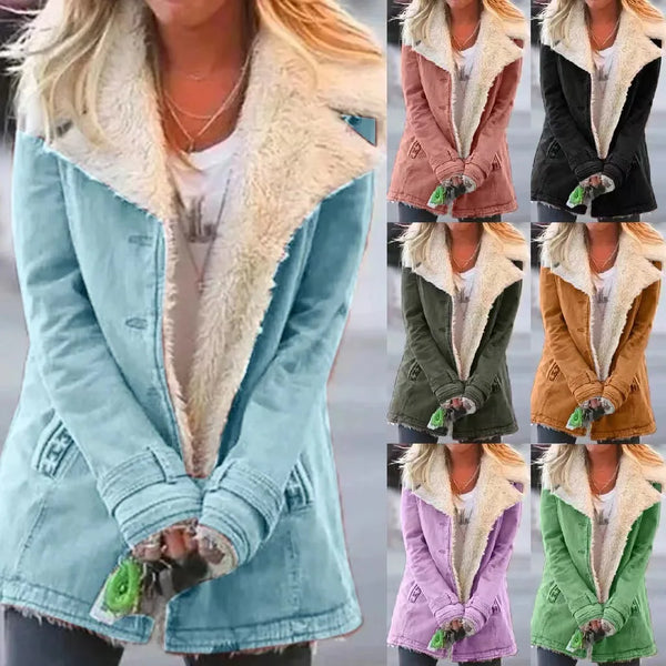 Long Sleeved Warm Cotton Fleece Jacket