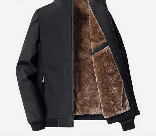 Men's funnel neck zip up winter jacket