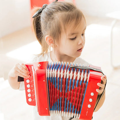 7 keys 2 bass small accordion educational musical instrument