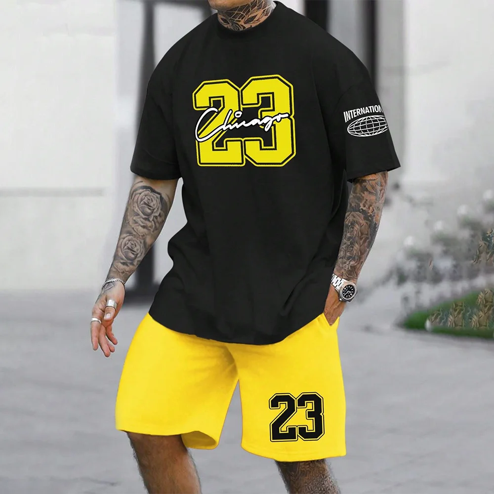 Loose digital print quick drying men's set