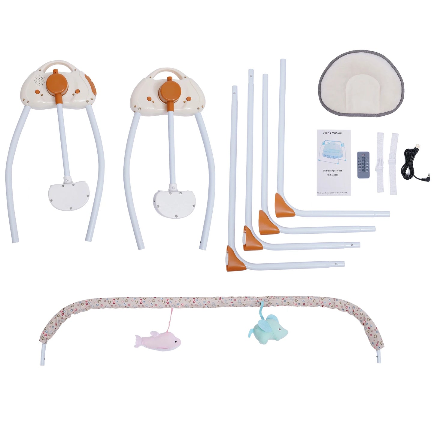 Electric baby swing bed crib