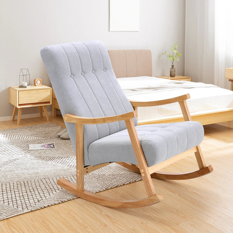 Velvet Upholstered Tufting Rocking Chair