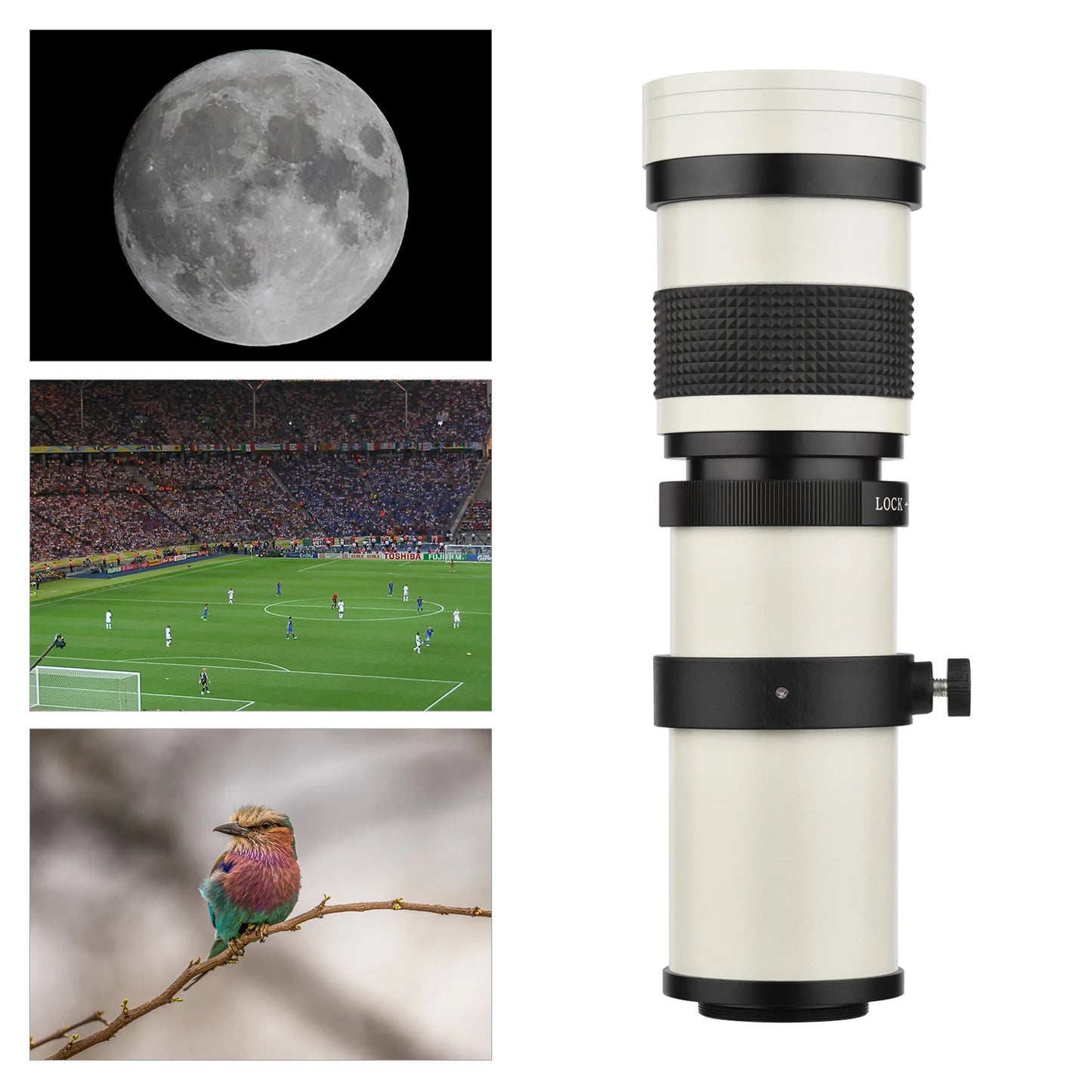 Camera mf super telephoto zoom lens