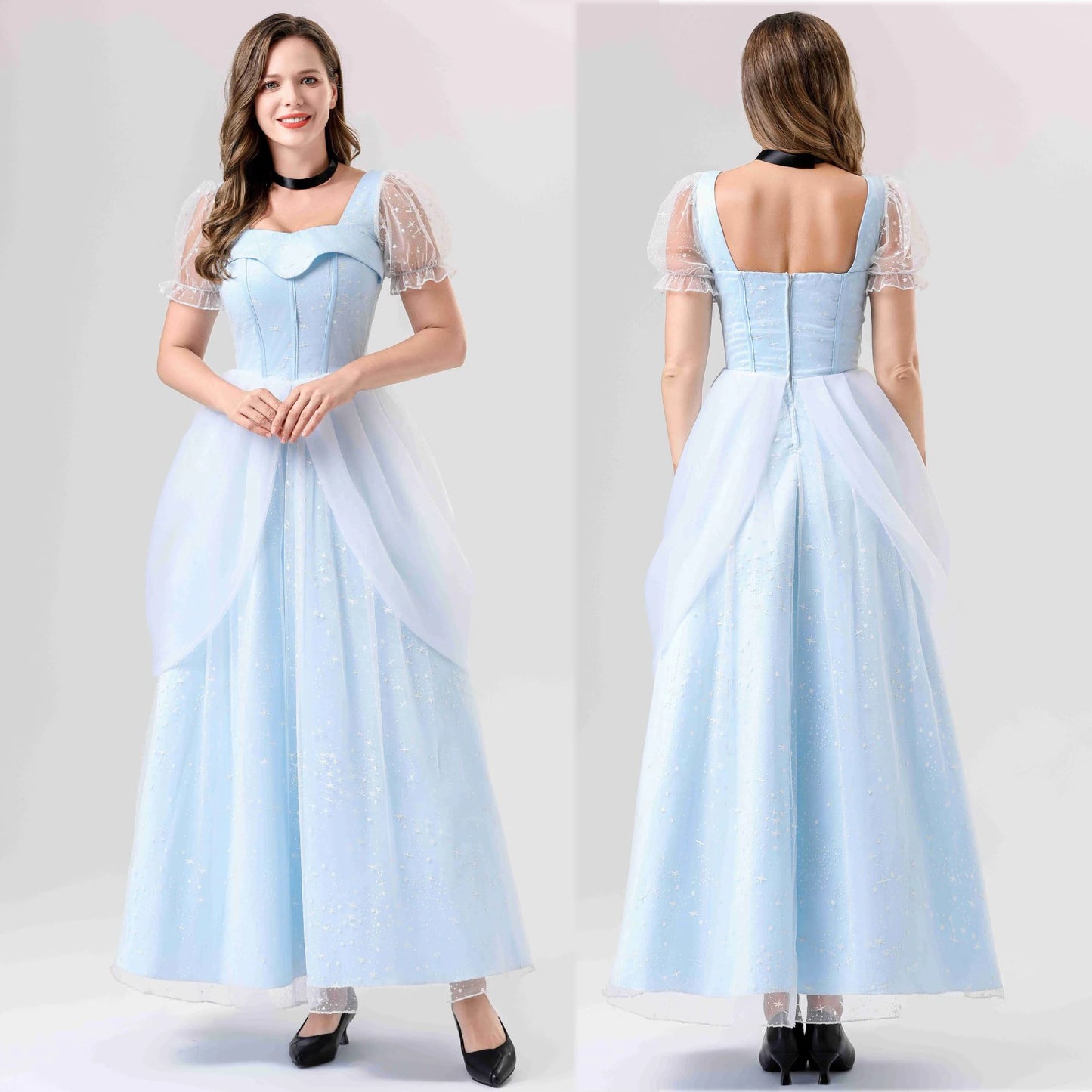 Fancy Cinderella Elsa Cosplay Halloween Dress