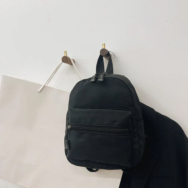 Fashion Solid Color Nylon Backpack