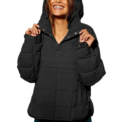 Hooded full sleeve loose casual coat