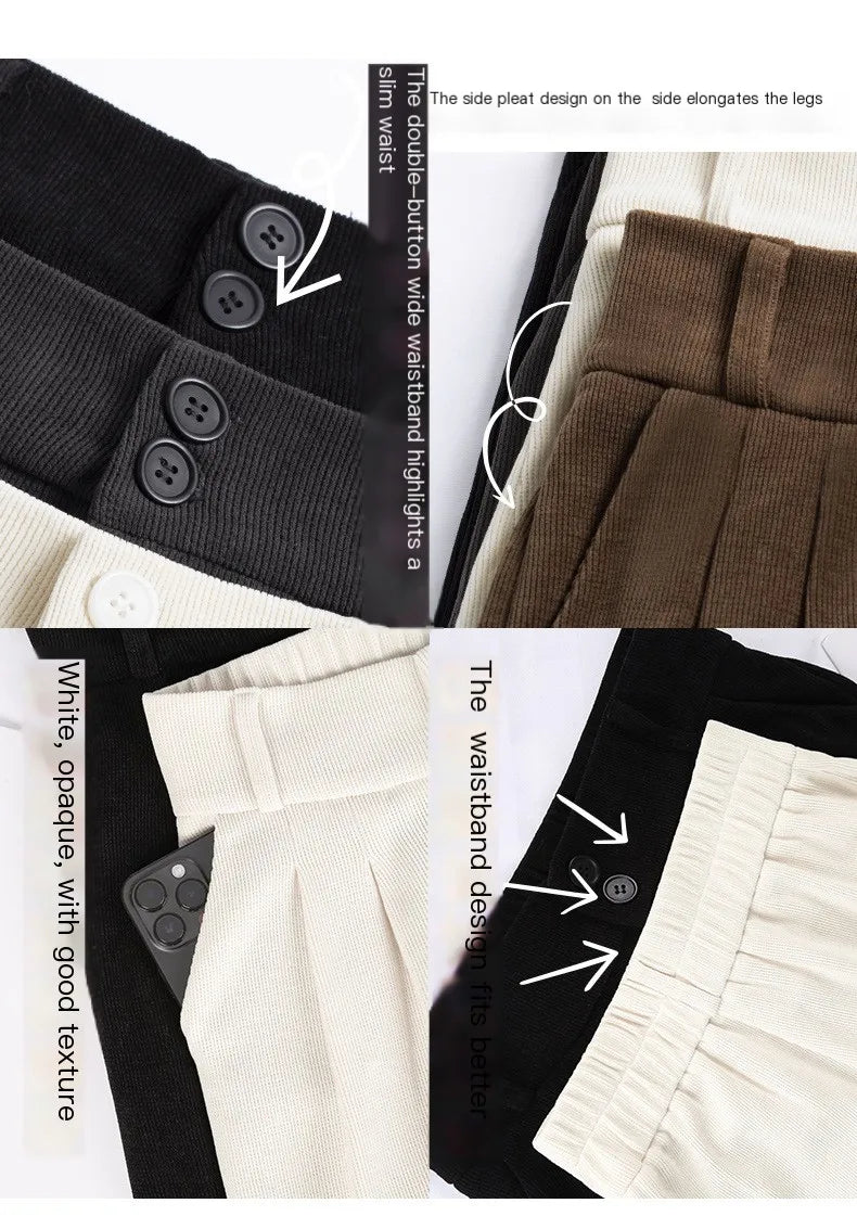 Women's fashion elastic high waist casual trousers