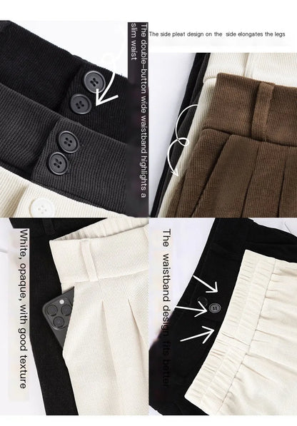 Women's fashion elastic high waist casual trousers