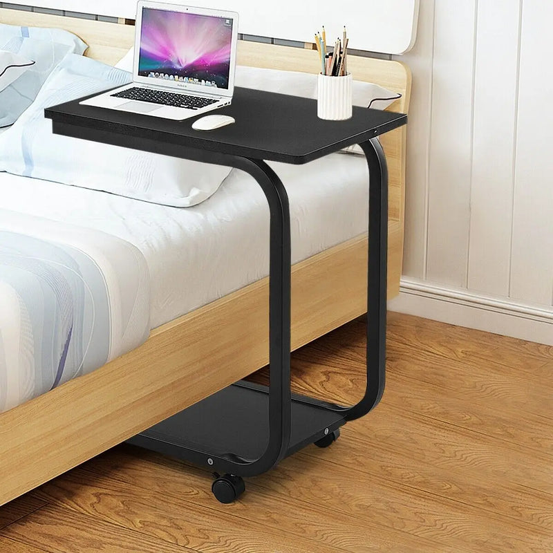 Rolling C-shaped Laptop Side Table