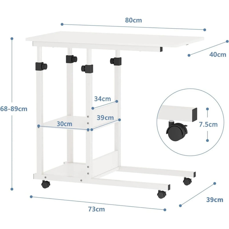 Height Adjustable Rolling Laptop Table