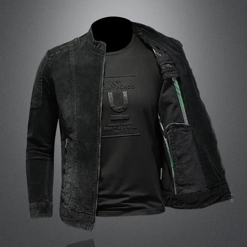 Loose casual stand collar zipper jacket