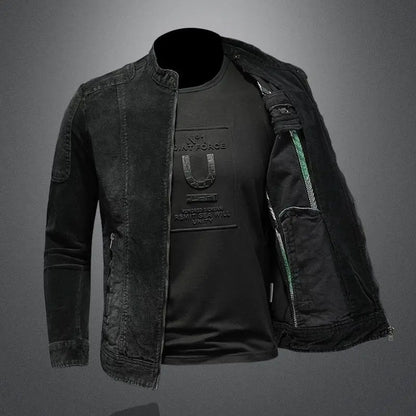Loose casual stand collar zipper jacket