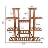 Large 11 Tiered Wood Plant Stand