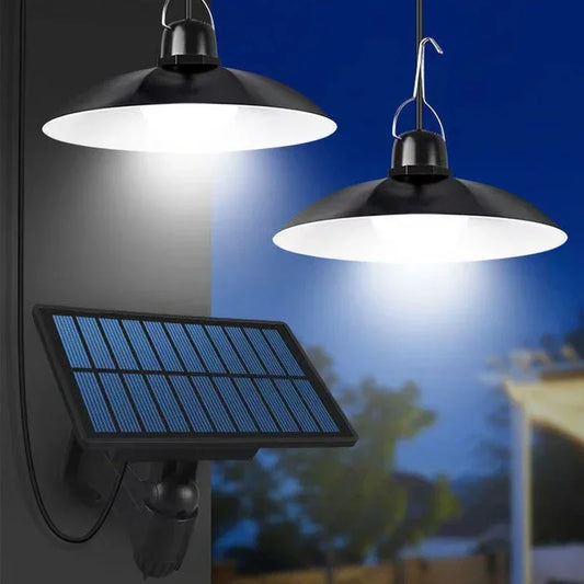Solar pendant light with remote control