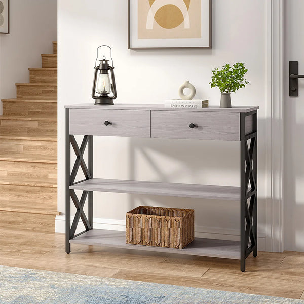 Wooden Console Table with Drawers