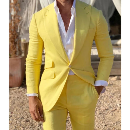 Male fashion costume blazer with pants