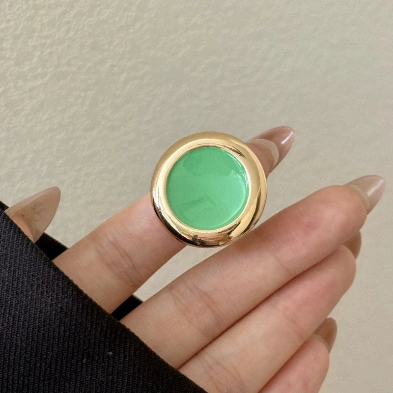 Dripping Glaze Round Polished Finish Ring