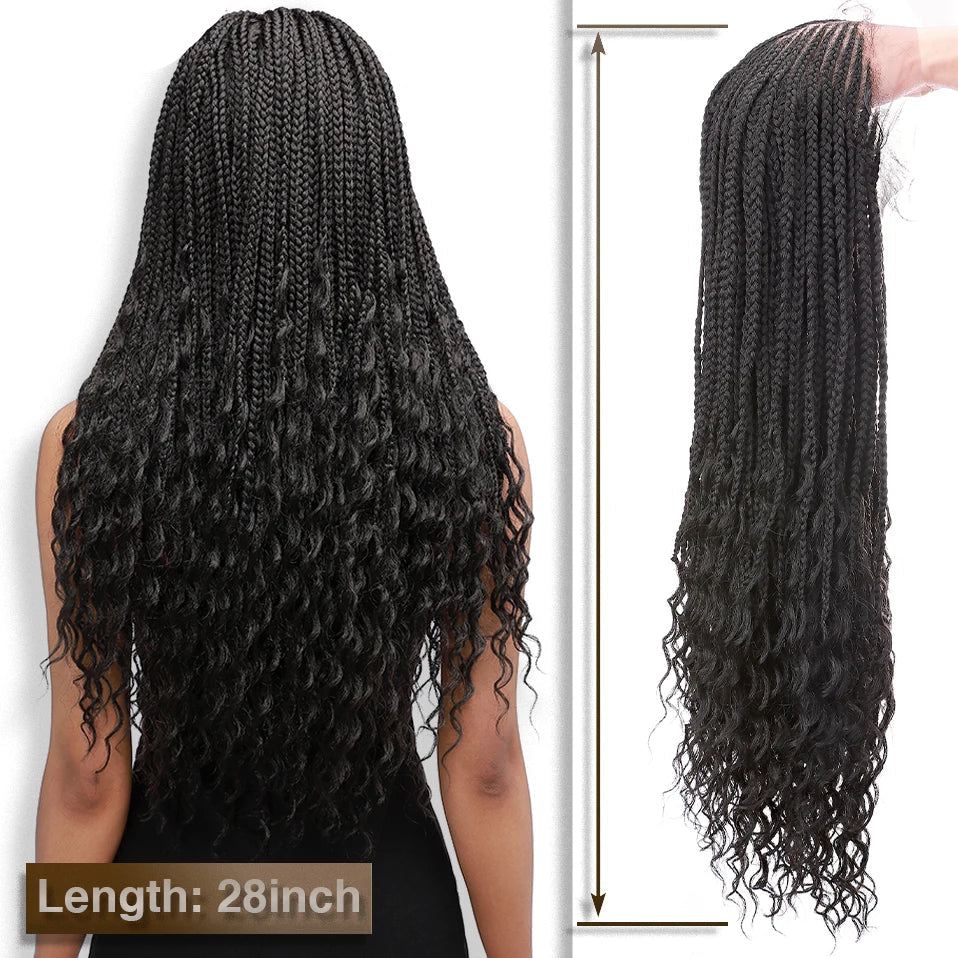 28inch cornrow braids lace wigs