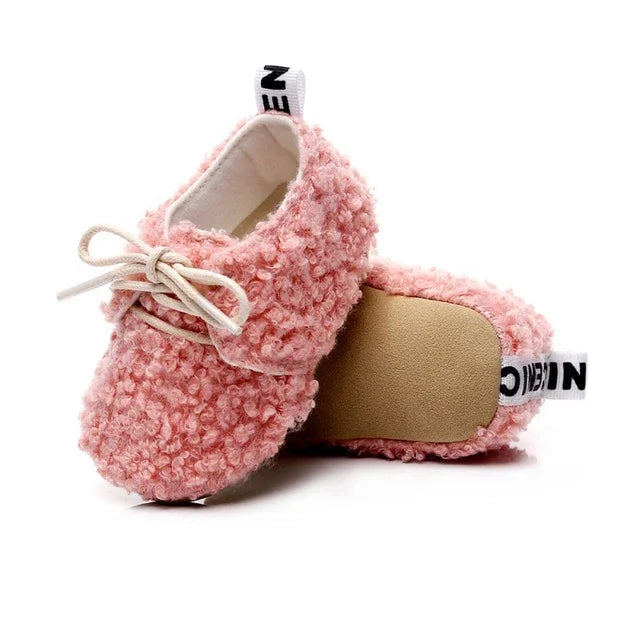 Plus velvet soft sole lace-up cotton shoes