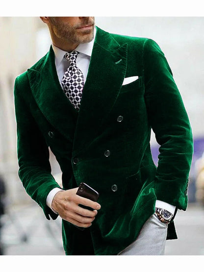 Men's velvet double breasted blazer