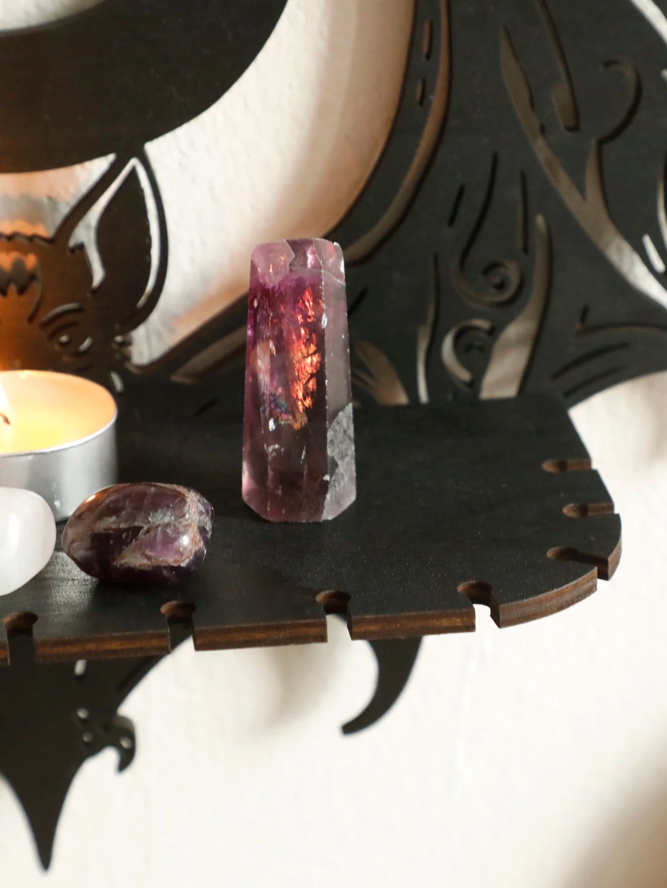 Black Halloween Wooden Wall Shelf