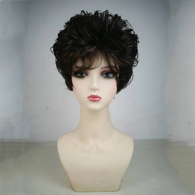 Short Fluffy Curly Heat-Resistant Synthetic Hair Wig