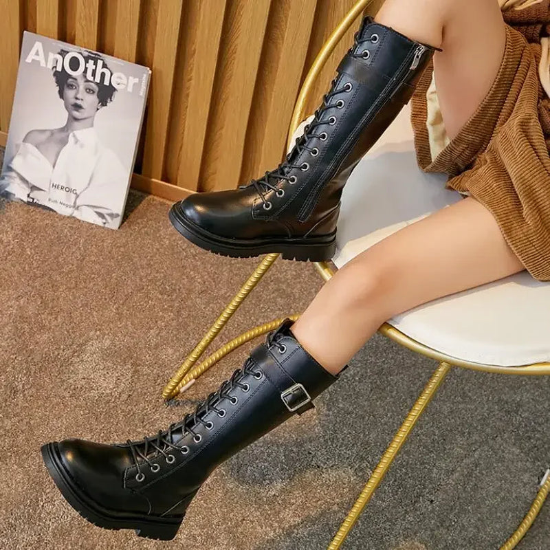 Girls Knee-High Martin Boots