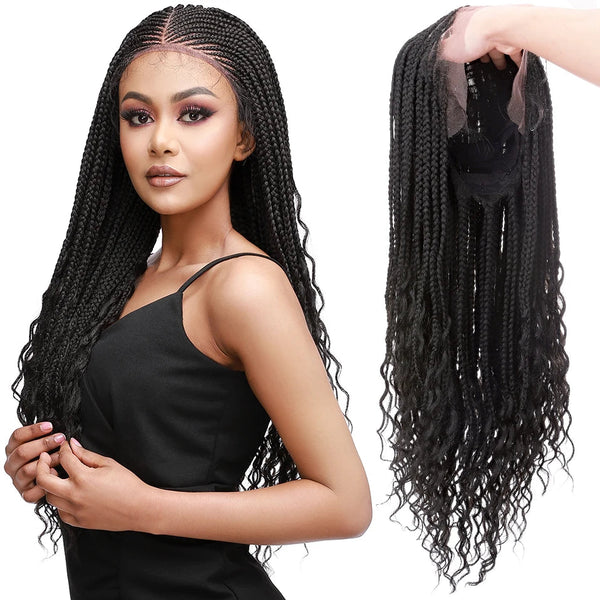 28inch Cornrow Braids Lace Wigs