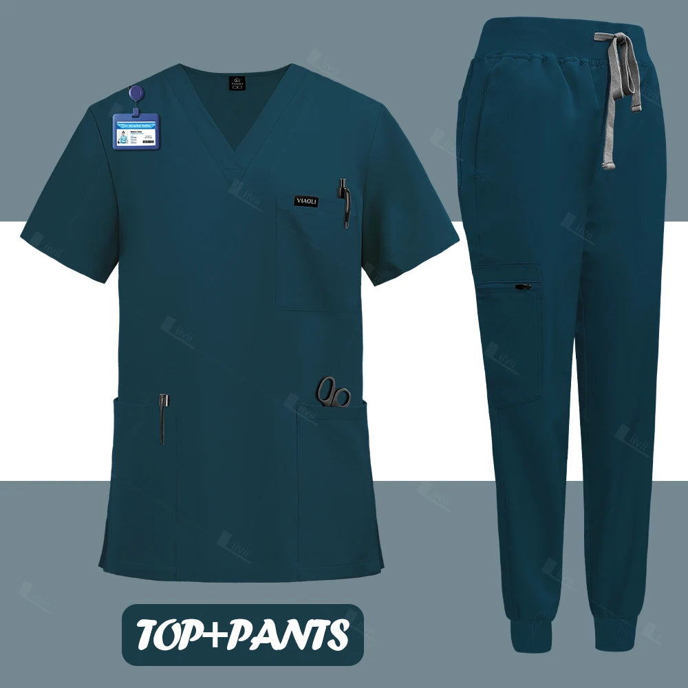 Surgical nurse uniform medical scrubs set