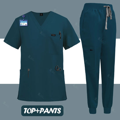 Surgical nurse uniform medical scrubs set