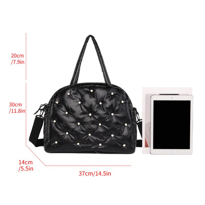 Women's shell quilted lattice bag