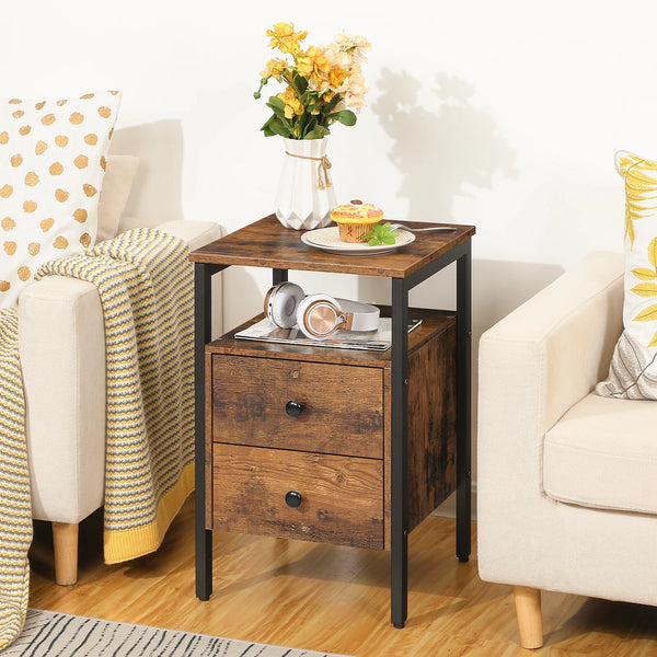 Nightstand Bedside Table with 2 Drawers