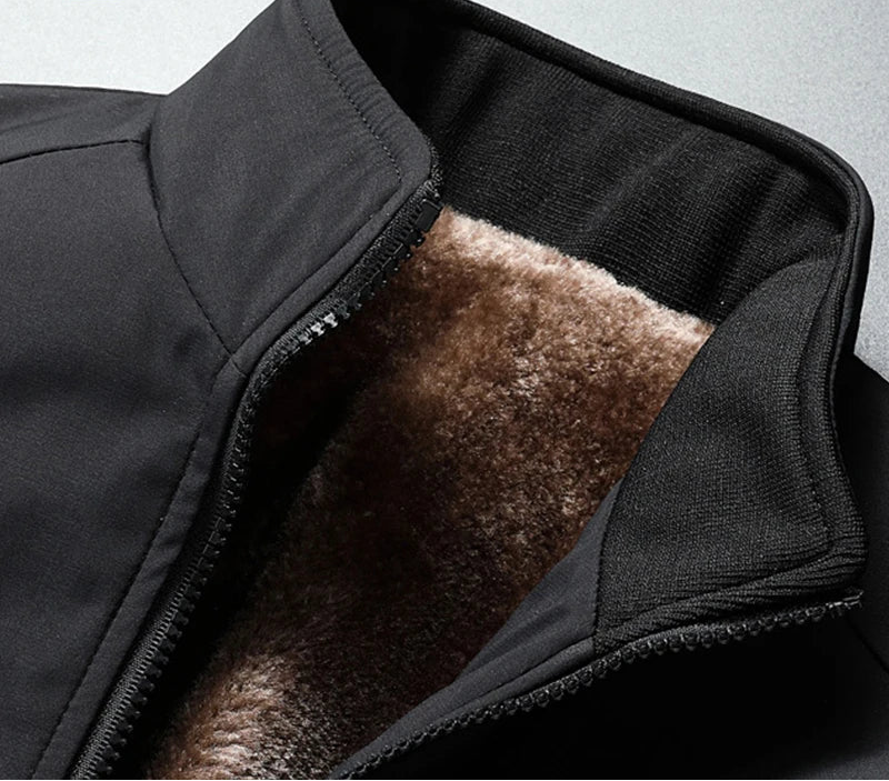 Men's funnel neck zip up winter jacket