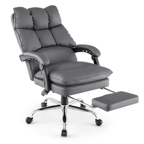 Ergonomic Padded Reclining Chair With Retractable Footrest