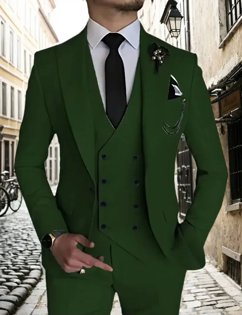 Men's peak lapel business 3piece blazer