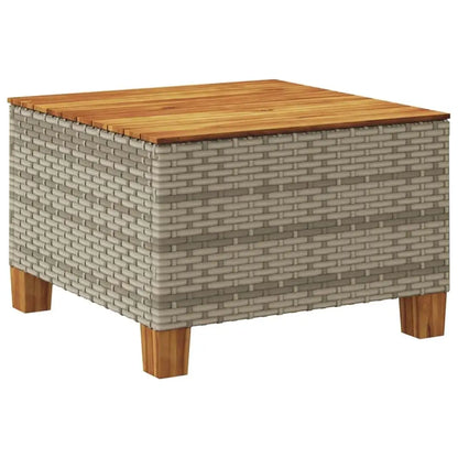 Poly rattan & acacia wood garden table