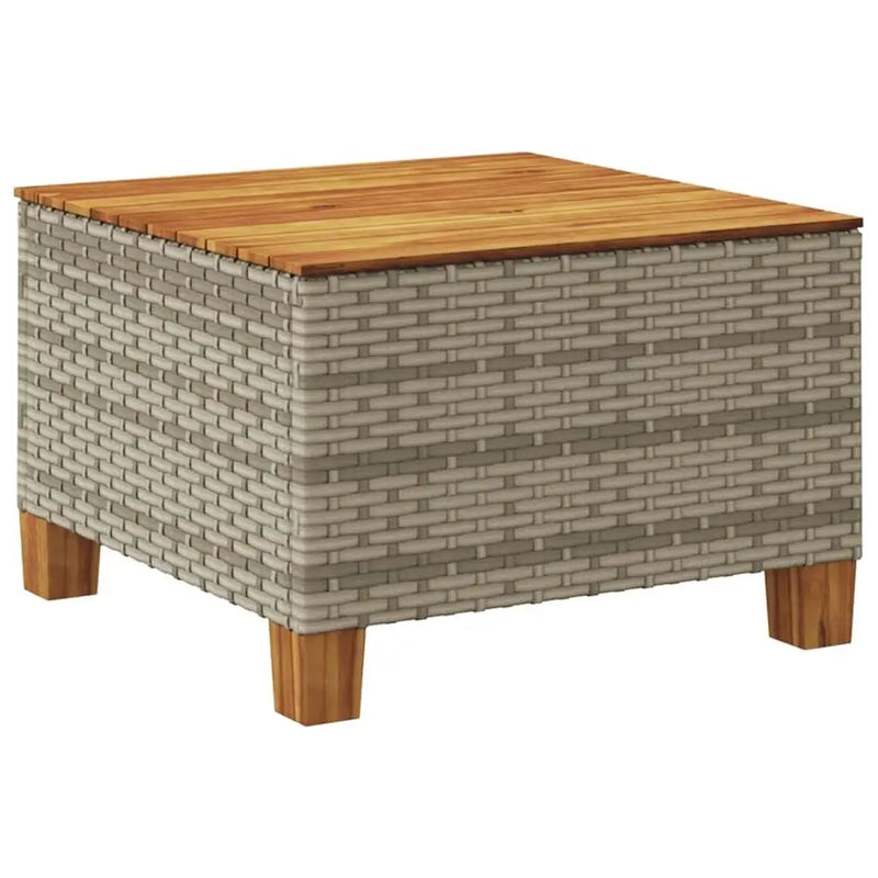 Poly Rattan & Acacia Wood Garden Table