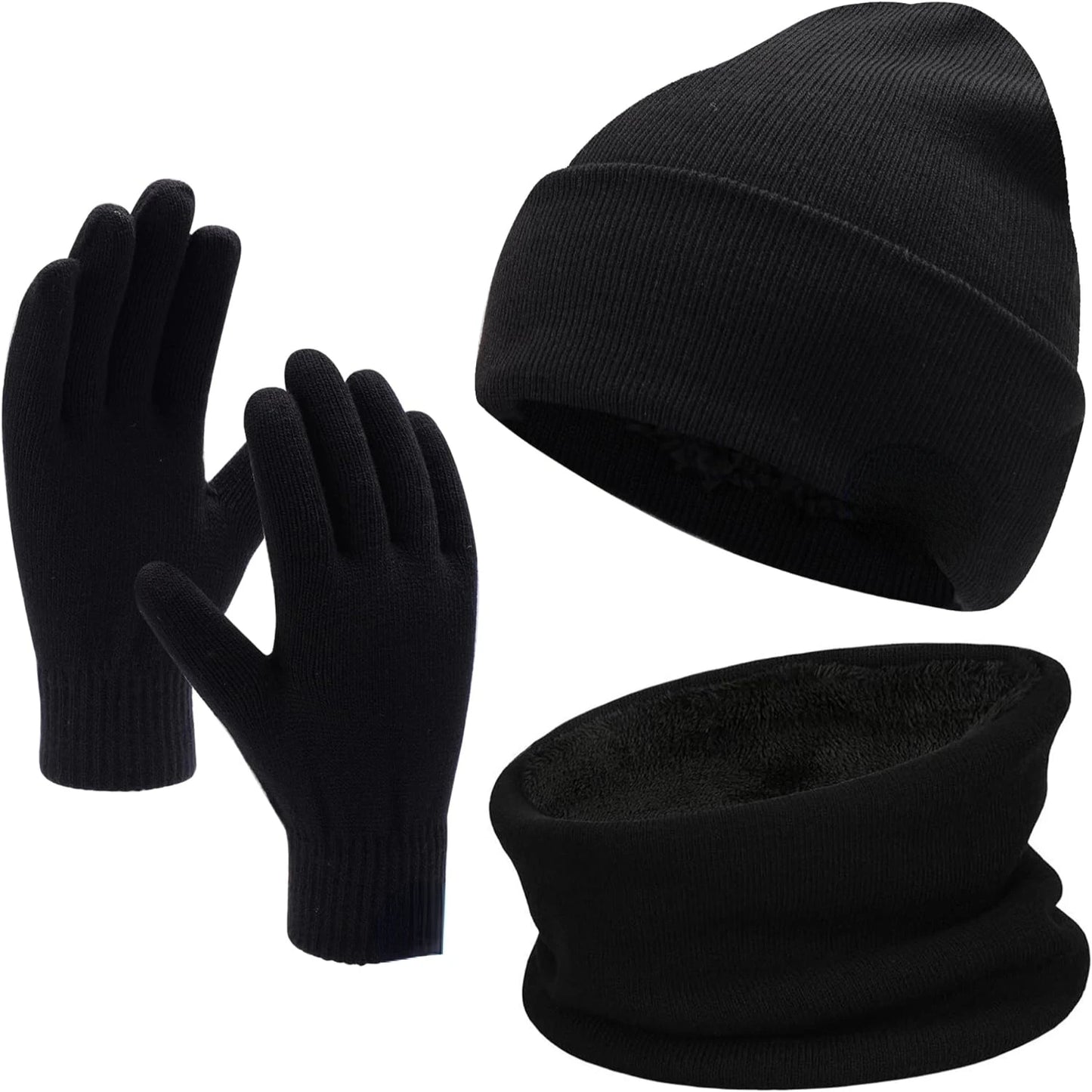 Stylish and cozy winter beanie set